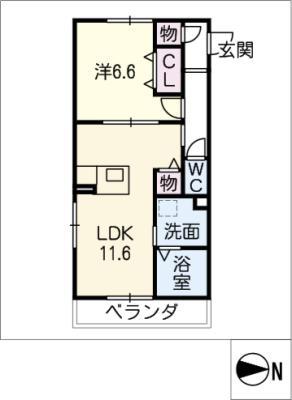 メルベーユ(1LDK/1階)の間取り写真