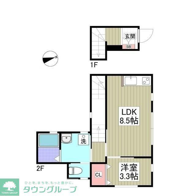 フェリーチェ飯塚(1LDK/2階)の間取り写真