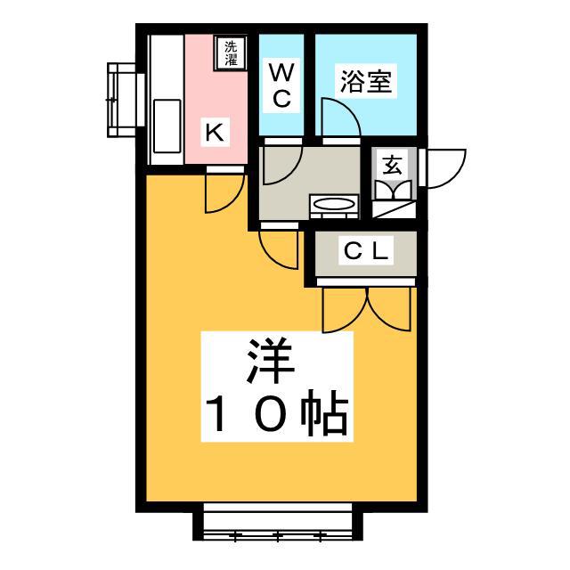 イナリハイツ(1K/1階)の間取り写真