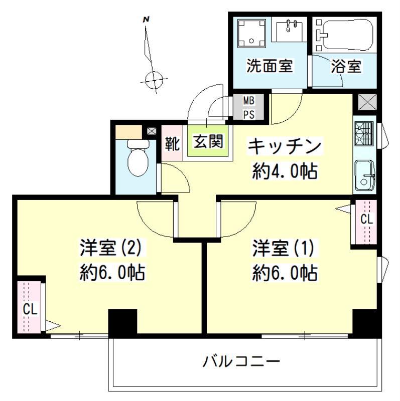第27新井ビル(2K/2階)の間取り写真
