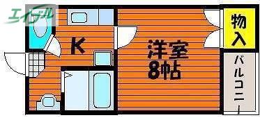 ハイエスト 田町(1K/7階)の間取り写真
