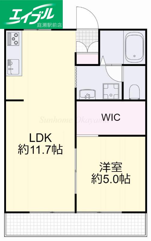 グランベルデウィン(1LDK/2階)の間取り写真