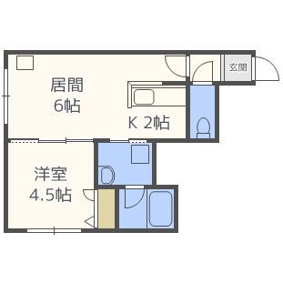 アレンダール壱番館(1LDK/2階)の間取り写真