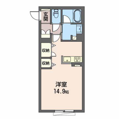シャーメゾン六条(ワンルーム/1階)の間取り写真