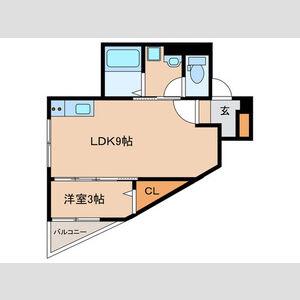 GLAN仙台(1LDK/1階)の間取り写真