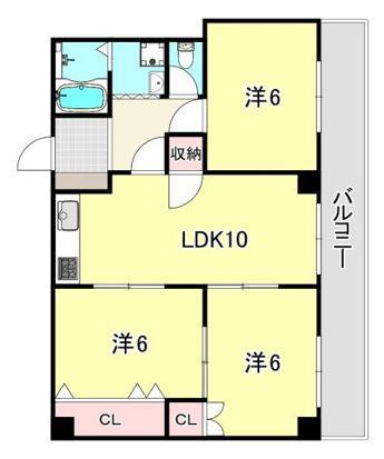 ユートピア21(3LDK/2階)の間取り写真