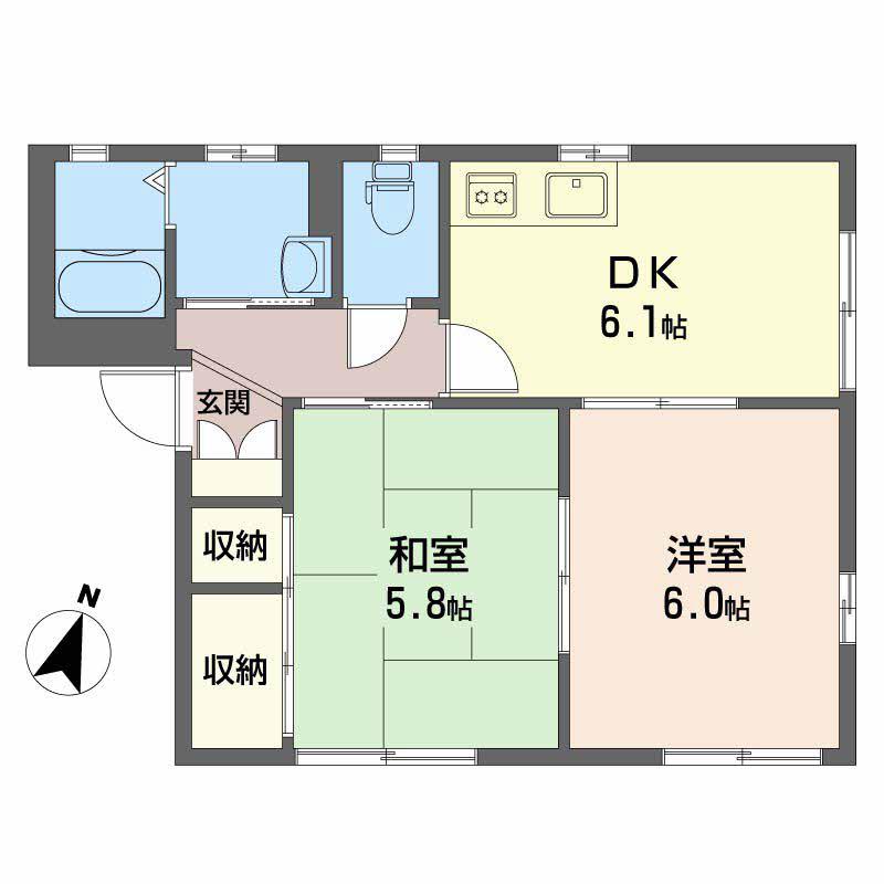 サンプリマベーラ セ(2DK/1階)の間取り写真