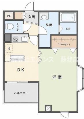 エール本千葉(1LDK/4階)の間取り写真