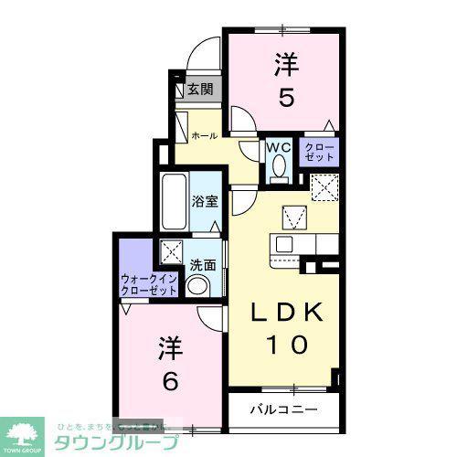 ヴィクトリアガーデン 1(2LDK/1階)の間取り写真