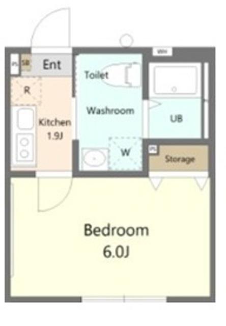 NEST市ヶ尾(1K/1階)の間取り写真