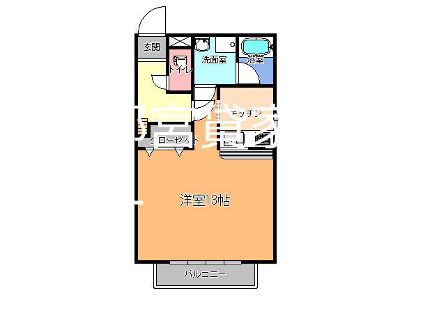 テクノコーポ7(1K/3階)の間取り写真