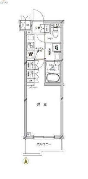 ルーブル武蔵新城伍番館(1K/5階)の間取り写真