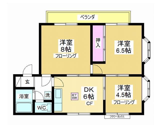 ラミールハイム(3DK/2階)の間取り写真