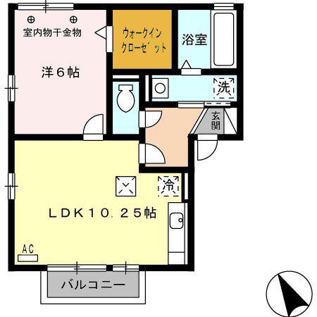 カーサフォレスト(1LDK/1階)の間取り写真