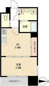 LA DOUCEUR片平(1DK/13階)の間取り写真