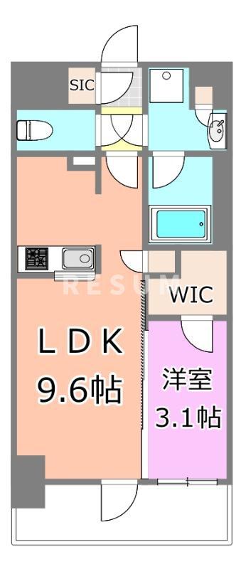 プライマル千葉駅前(1LDK/2階)の間取り写真