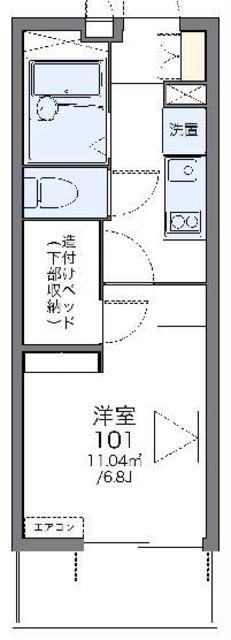 レオパレス廉(1K/1階)の間取り写真