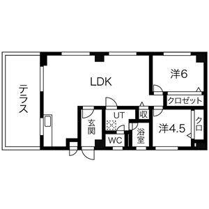 パインハイツ(2LDK/5階)の間取り写真