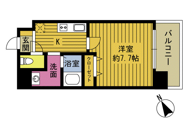 S-FORT高砂町(1K/5階)の間取り写真