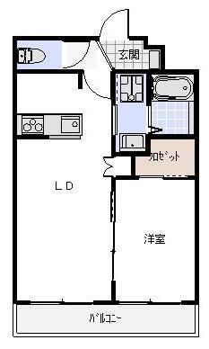 ストークヒルズ 浜北(1LDK/2階)の間取り写真