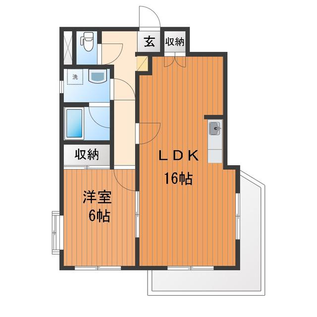 コーポ三瀧(1LDK/4階)の間取り写真