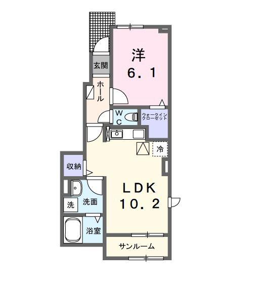 K.Z WILL G(1LDK/1階)の間取り写真