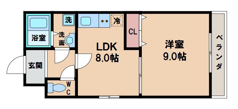 グランデ マルマン(1LDK/5階)の間取り写真