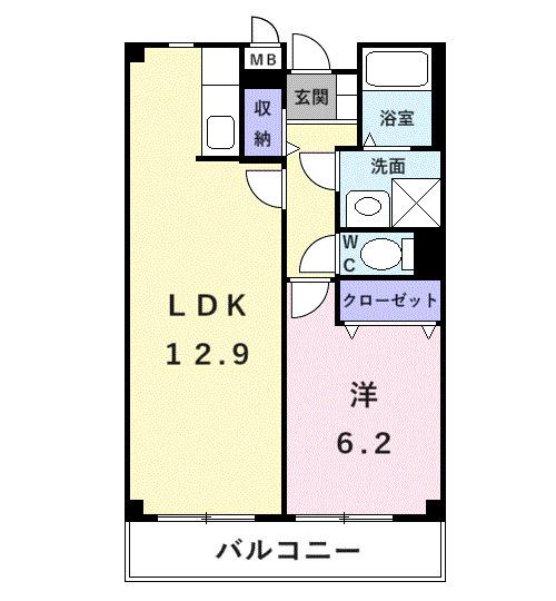 サングレイス(1LDK/1階)の間取り写真