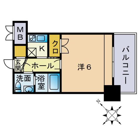 エステート・モア・平尾駅前通(1K/3階)の間取り写真