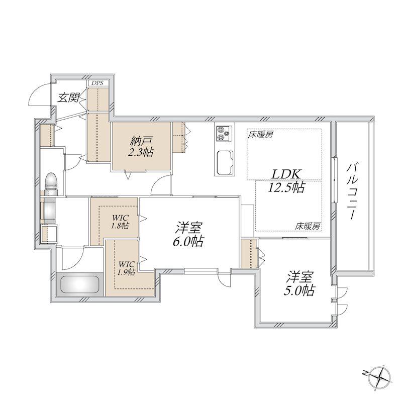 SUN MALL V(2SLDK/3階)の間取り写真