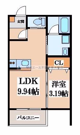 ル・シエル(1LDK/1階)の間取り写真
