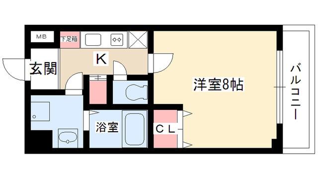 ステラヒルズ(1K/2階)の間取り写真