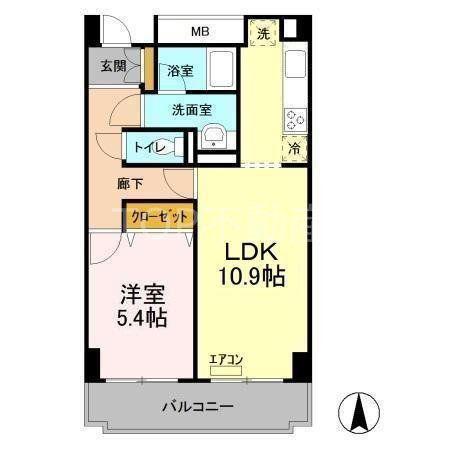 アーバンエクセル蘇我(1LDK/4階)の間取り写真