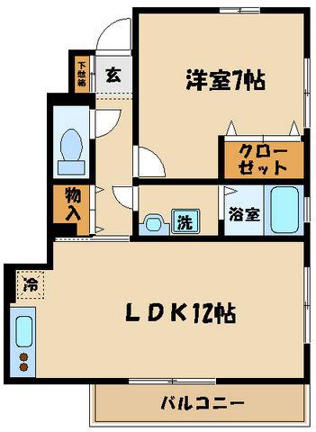 シャルマンステラC棟(1LDK/1階)の間取り写真
