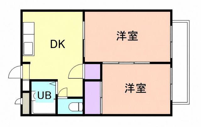 マンション吹上(2DK/3階)の間取り写真