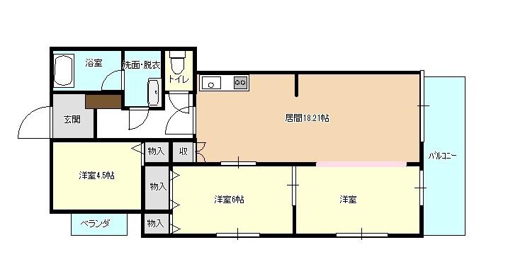 キャピタル安東(2LDK/2階)の間取り写真