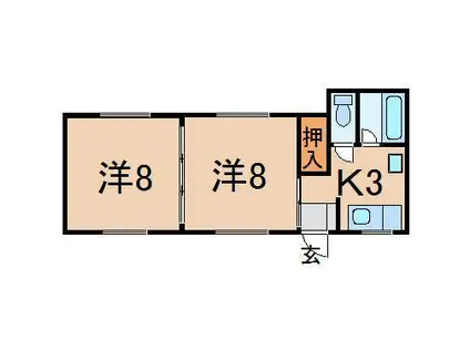 ホイザー・エル(2K/2階)の間取り写真