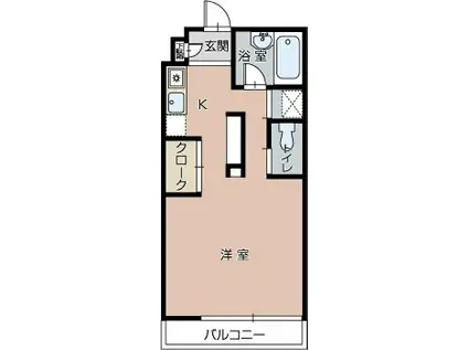 ツインパーティアムB(ワンルーム/2階)の間取り写真