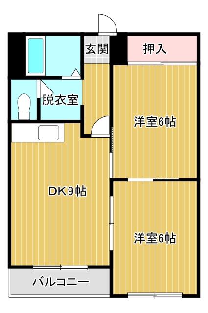 ニューサンハイツ(2DK/1階)の間取り写真