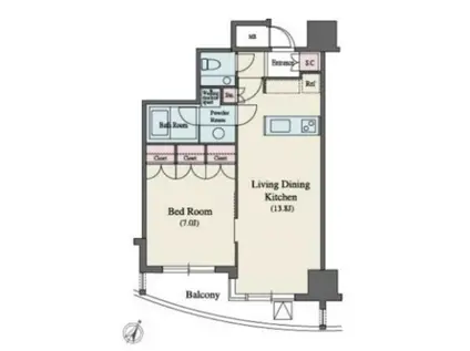 MFPR代々木タワー(1LDK/13階)の間取り写真