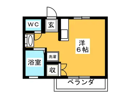 ハイムミヤコ(ワンルーム/2階)の間取り写真