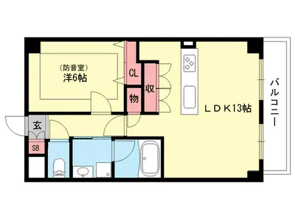 コートサニーヒル赤坂(1LDK/2階)の間取り写真