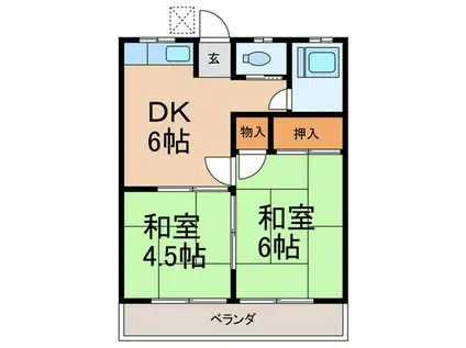 泉コーポ(2DK/3階)の間取り写真