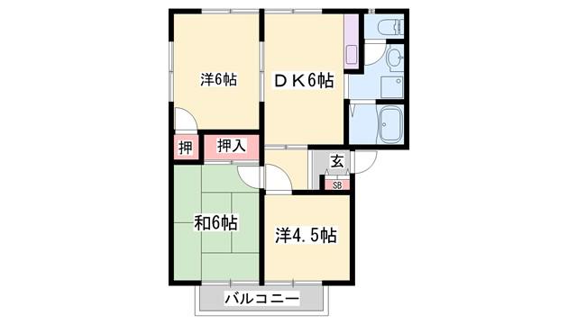 ハイツ二番館(3DK/2階)の間取り写真