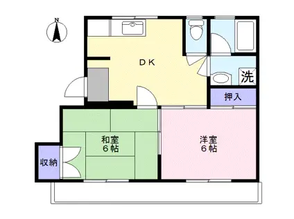 HBマンション(2DK/3階)の間取り写真
