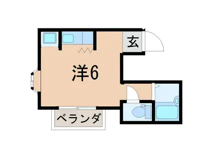 MIDORIハイツ太田町(ワンルーム/3階)の間取り写真