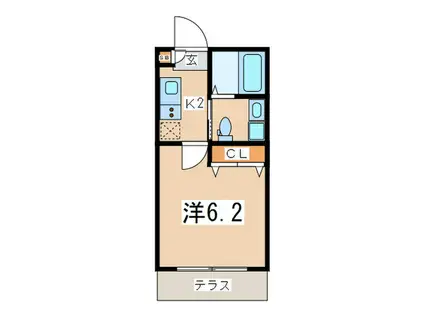 リヴィエール横浜(1K/1階)の間取り写真