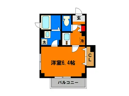 ディアマンテス新宿(1K/4階)の間取り写真