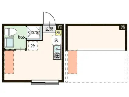 関町南三丁目コーポ(ワンルーム/1階)の間取り写真