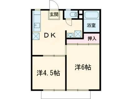 カーサパピヨンI(2DK/1階)の間取り写真